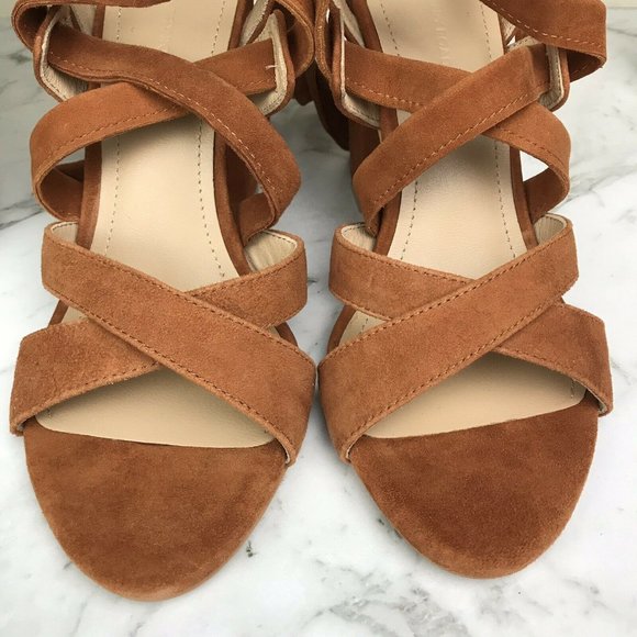 SOLD Country Road Tan Suede Leather Heels Shoes Size 37 - Picture 2 of 12